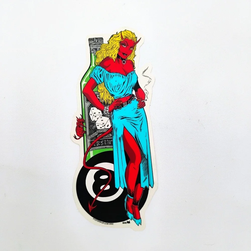 Frank Kozik Absinthe Devil Girl Sticker Vintage 2002 Poster Pop Art 8 Ball Decal